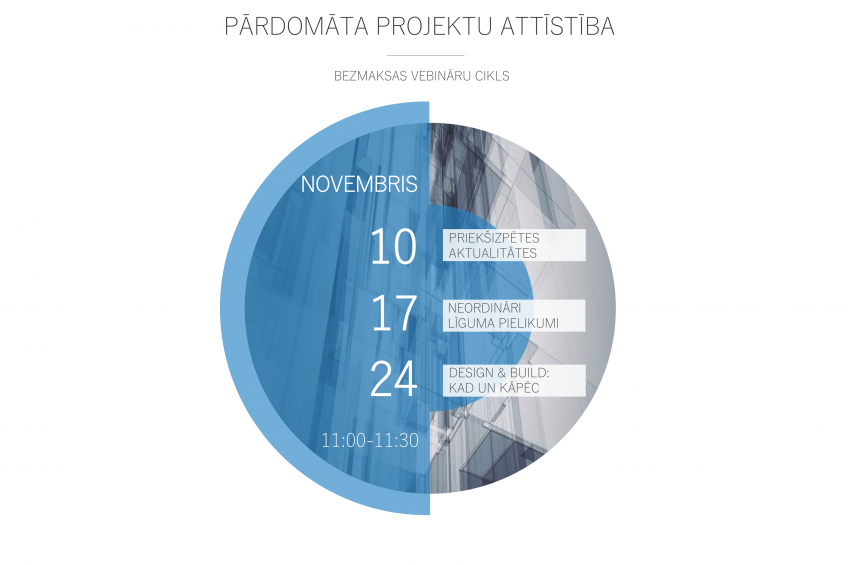 3 x 30 min bezmaksas vebināri «Pārdomāta projektu attīstība»